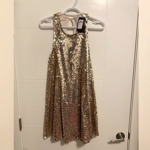 Guess Gold Sequin Dress: size M